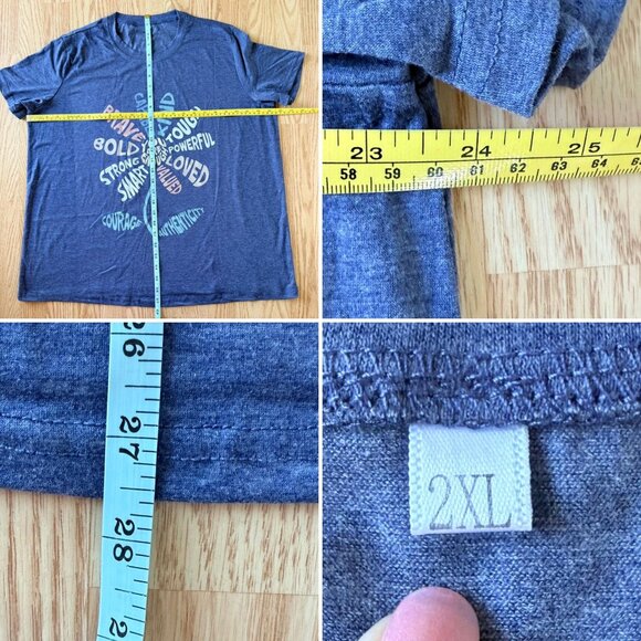 Floral Inspirational Graphic T Shirt Size 2XL You Are Enough Positive Word Art - Picture 5 of 8